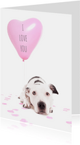 Liefde kaart - Hond hart ballon