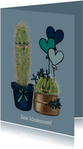Lieve felicitatiekaart geboorte kleinzoon met cactussen