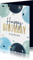 Luftballon-Geburtstagskarte blau