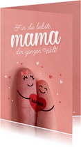 Lustige Muttertagskarte Fingerfiguren