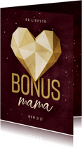 Moederdag kaart bonusmama geometrisch hart