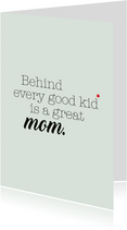 Moederdag kaart quote 'Great mom'