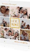 Moederdagkaart 'lieve mama' met 6 foto's