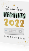 Neujahrskarte negativer Coronatest