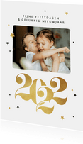 Nieuwjaarskaart 2022 goud sterren foto