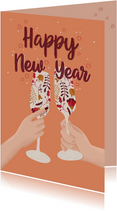 Nieuwjaarskaart cheers to the new year 