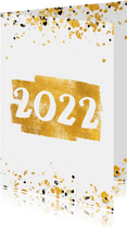 Nieuwjaarskaart gouden vlak '2022' confetti