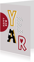Nieuwjaarskaart Happy New Year typografie 2022