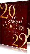 Nieuwjaarskaart liefdevol nieuwjaar in 2022