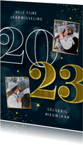 Nieuwjaarskaart met 2023 foto's en sterren