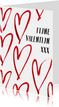 Romantische valentijnskaart met grote harten