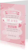 Roze valentijnskaart met tekst 'ik hou nog steeds van jou'
