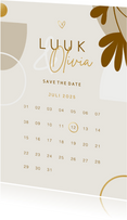 Save the date kaart abstracte vormen kalender