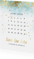 Save the date kaart watercolour kalender goud
