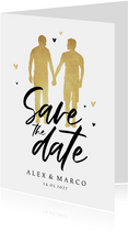 Save-the-Date-Karte Männer in Silhouette