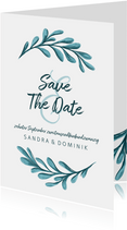 Save-the-Date-Karte zur Hochzeit mit Zweigen 
