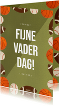 Sportieve vaderdagkaart met ballen groen sportveld en tekst