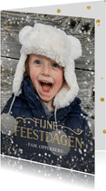 Stijlvolle en feestelijke kerstkaart met eigen foto 