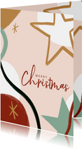 Trendy Weihnachtskarte Stern und Merry Christmas