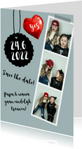 Trouwkaart save the date fotocollage hart