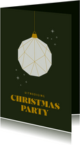 Uitnodiging Christmas Party met papieren kerstbal groen