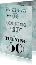 Uitnodiging turning 50 aquarel