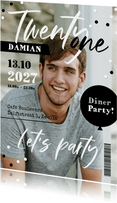 Uitnodiging verjaardag 21 diner party magazine cover
