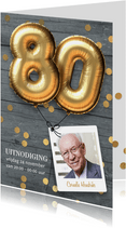 Uitnodiging verjaardag 80 jaar ballon