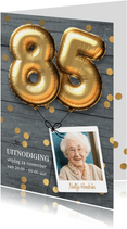Uitnodiging verjaardag 85 jaar ballon