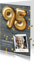 Uitnodiging verjaardag 95 jaar ballon