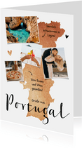 Urlaubskarte Portugal mit Fotos und Herzen