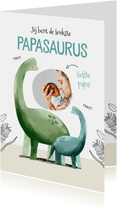 Vaderdagkaart leukste papasaurus dino's met foto zoon