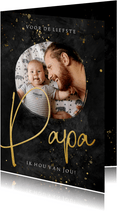Vaderdagkaartje voor de liefste papa met foto en goudlook