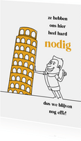 Vakantie cartoon met toren van Pisa