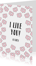 Valentinskarte mit Instagram Likes