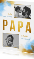 Vatertagskarte Goldlook mit Fotos und Wasserfarbe