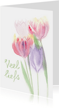 Veel liefs zomaar kaart met tulpen