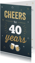 Verjaardagskaart met gouden biertjes