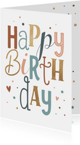 Verjaardagskaart met verschillende letters