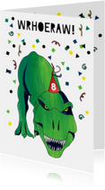Verjaardagskaart stoer dinosaurus leeftijd