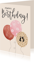 Verjaardagskaart vrolijke ballonnen