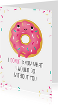 Vriendschapskaart donut grappig lief