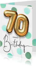 Vrolijke felicitatie verjaardagskaart ballon 70 jaar