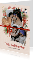 Weihnachtskarte Fotos mit Schleife