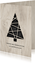 Weihnachtskarte Holzlook mit Weihnachtsbaum