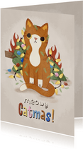 Weihnachtskarte Katze 'Meowy Catmas'