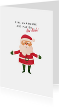Weihnachtskarte Weihnachtsmann Umarmung