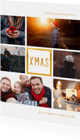 Weihnachtskarte 'XMAS' mit Fotocollage