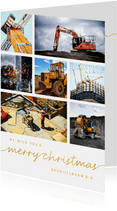 Zakelijke kerstkaart bouw 7 foto's gouden tekst