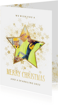 Zakelijke kerstkaart gouden ster met foto stijlvol